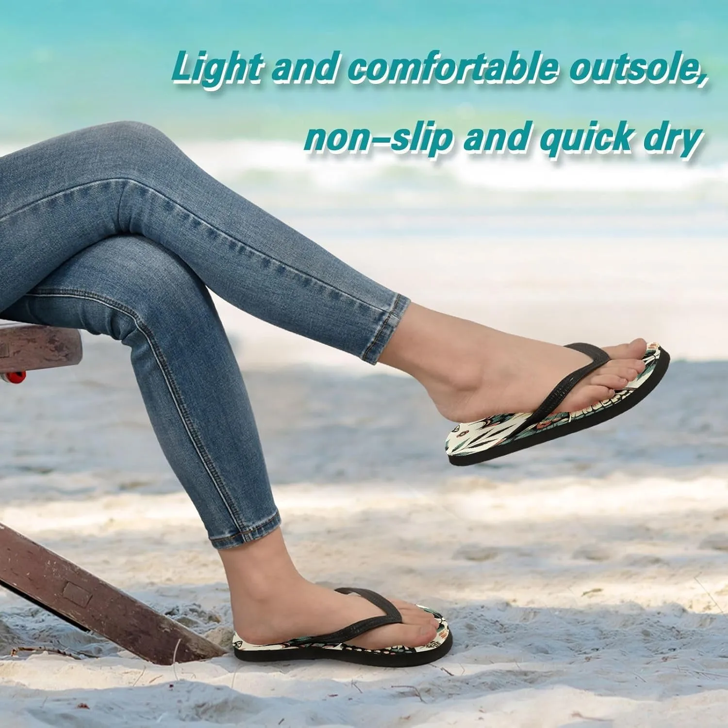 MNSRUU Flip Flops for Women Men Butterfly Black Flip Flops Womens Slides Men Sandals Shower Slippers Summer Non-Slip Flipflops for Swim Beach Bathroom, XS