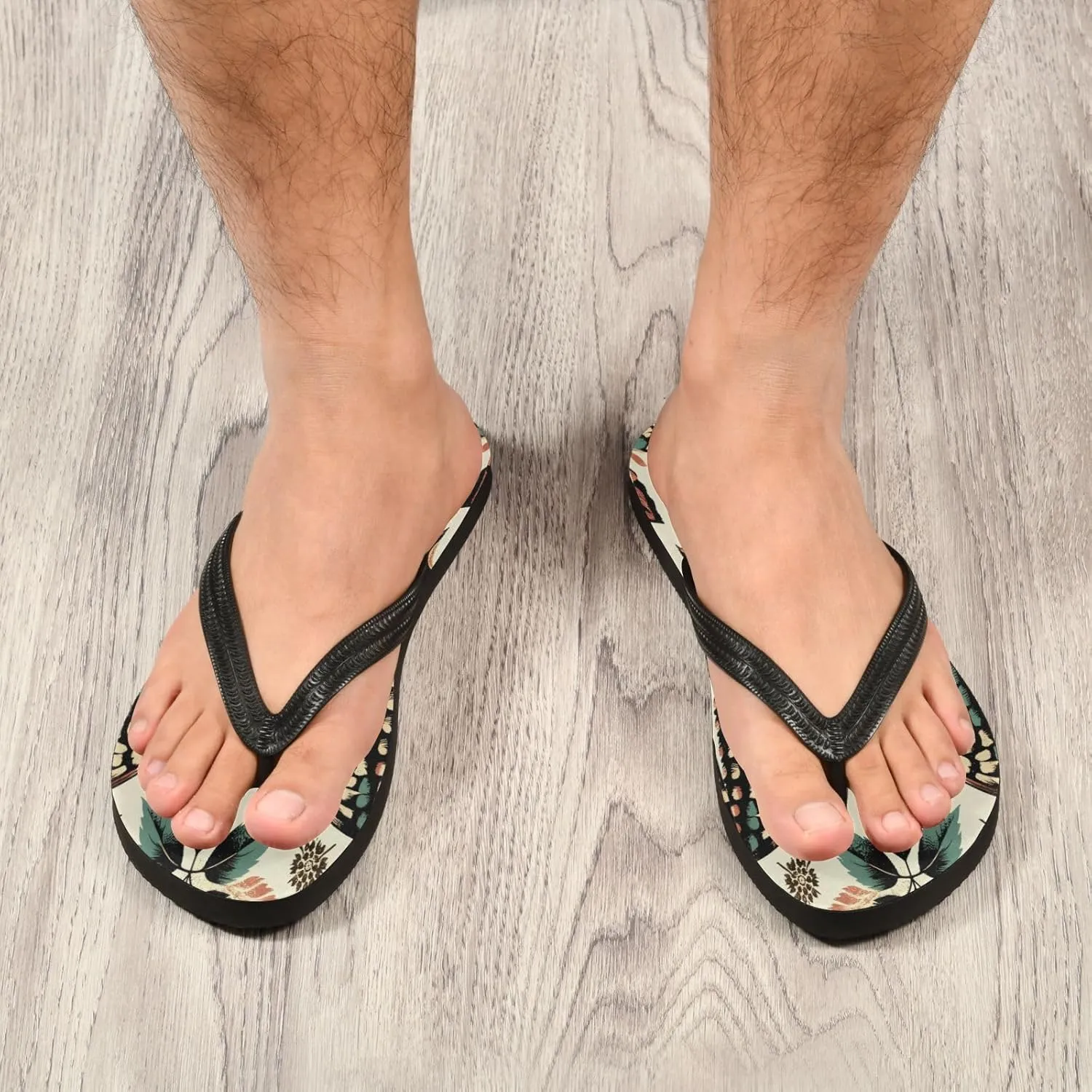 MNSRUU Flip Flops for Women Men Butterfly Black Flip Flops Womens Slides Men Sandals Shower Slippers Summer Non-Slip Flipflops for Swim Beach Bathroom, XS