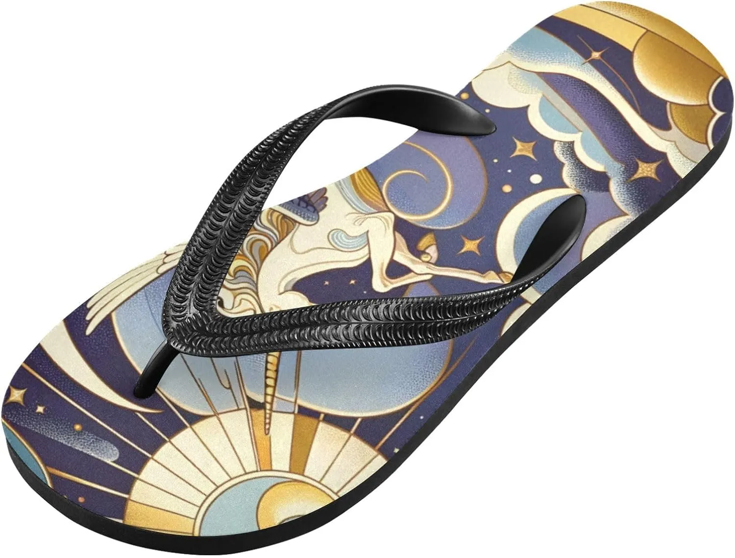 MNSRUU Flip Flops for Women Men Butterfly Black Flip Flops Womens Slides Men Sandals Shower Slippers Summer Non-Slip Flipflops for Swim Beach Bathroom, XS