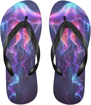 MNSRUU Flip Flops for Women Men Butterfly Black Flip Flops Womens Slides Men Sandals Shower Slippers Summer Non-Slip Flipflops for Swim Beach Bathroom, XS