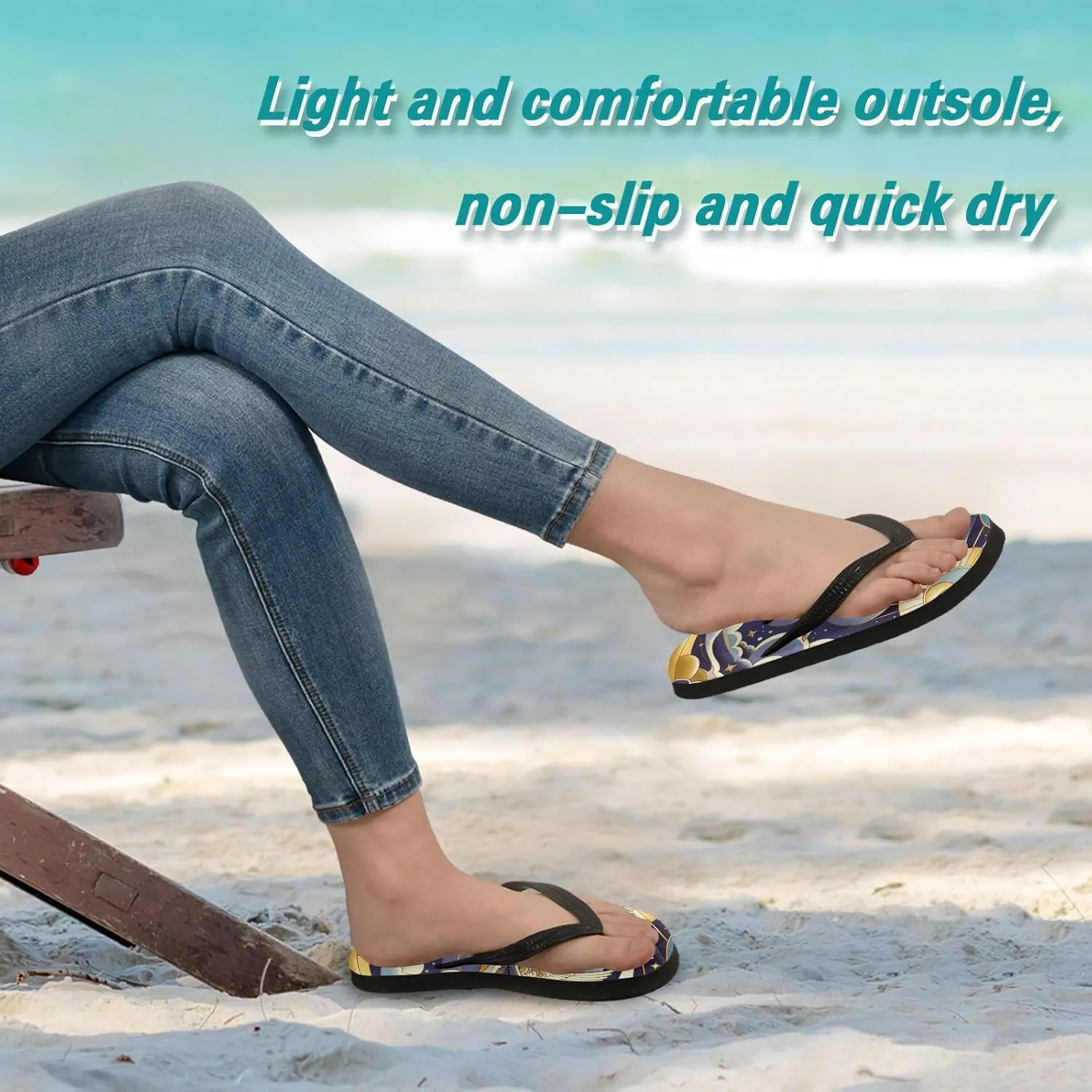 MNSRUU Flip Flops for Women Men Butterfly Black Flip Flops Womens Slides Men Sandals Shower Slippers Summer Non-Slip Flipflops for Swim Beach Bathroom, XS