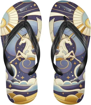 MNSRUU Flip Flops for Women Men Butterfly Black Flip Flops Womens Slides Men Sandals Shower Slippers Summer Non-Slip Flipflops for Swim Beach Bathroom, XS
