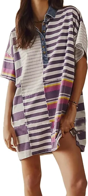 MOLERFO Striped T Shirt Dress Casual Summer Mini Dress Short Beach Sundress Women Short Sleeve Oversized Y2k Dress