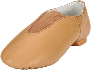 MSMAX Leather Jazz Dance Shoes Womens Slip on Practice Teaching Shoe