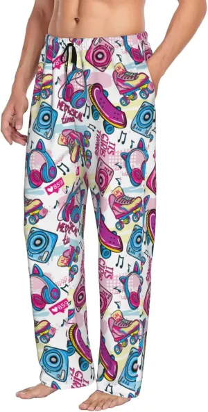 Novastar Mens Pajama Pants Bottoms With Pockets- Cute Cartoon Skateboard Shoes Soft Mens Pj Pants, Comfy Men Lounge Pants