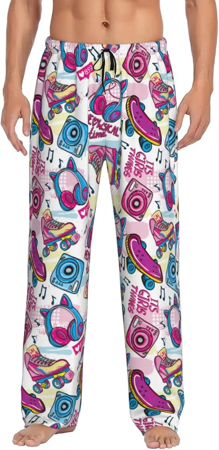 Novastar Mens Pajama Pants Bottoms With Pockets- Cute Cartoon Skateboard Shoes Soft Mens Pj Pants, Comfy Men Lounge Pants