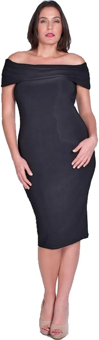Nyteez Women's Plus Size Dress Off Shoulder Midi Bodycon Pencil Cocktail Party