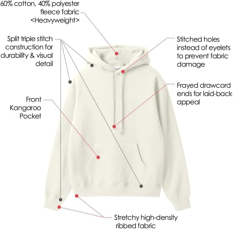 Ohoo Mens Hoodie Pullover Heavyweight Thick Fleece Lined Warm Hoodies Relaxed Fit Workout Hooded Sweatshirt