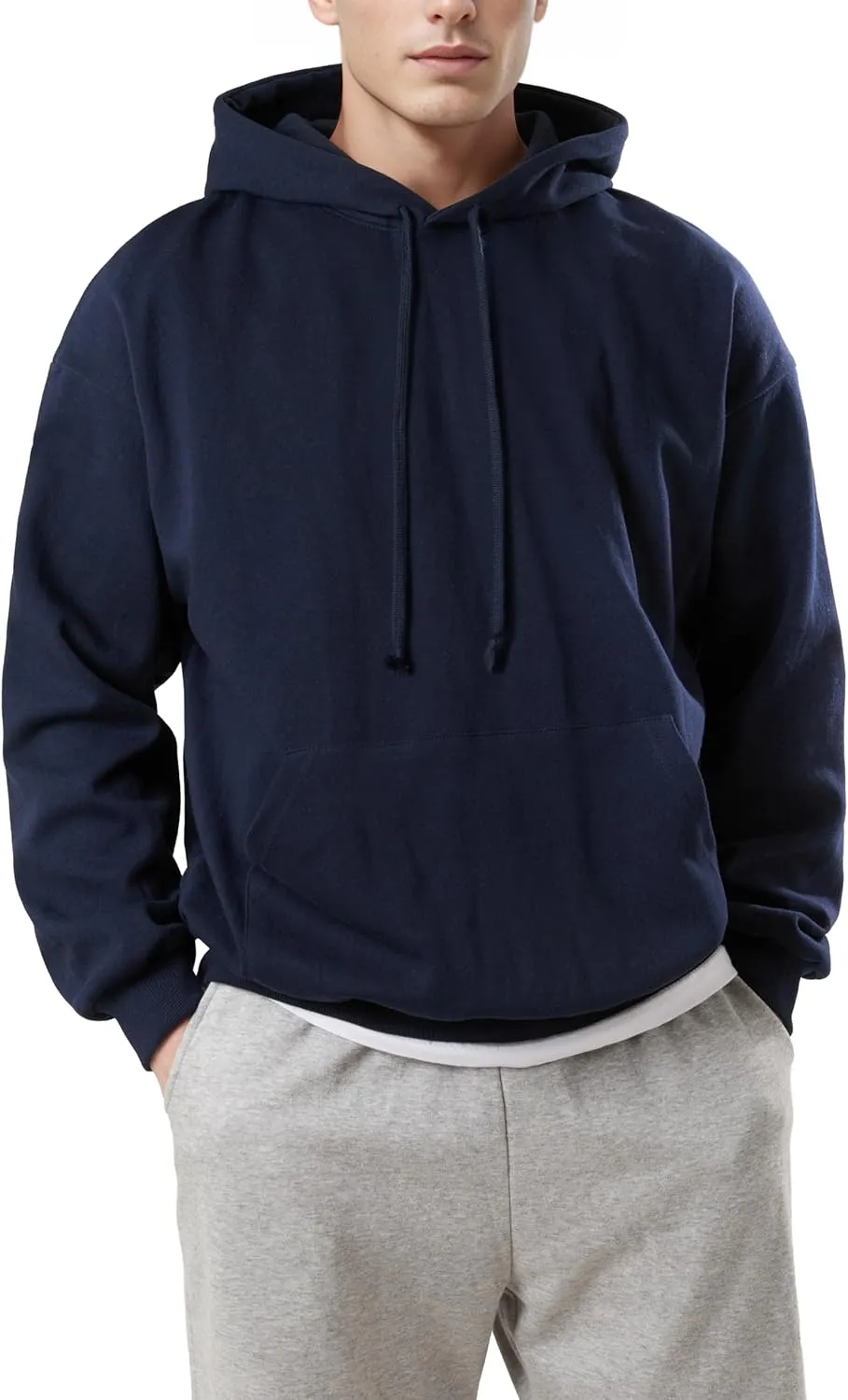 Ohoo Mens Hoodie Pullover Heavyweight Thick Fleece Lined Warm Hoodies Relaxed Fit Workout Hooded Sweatshirt