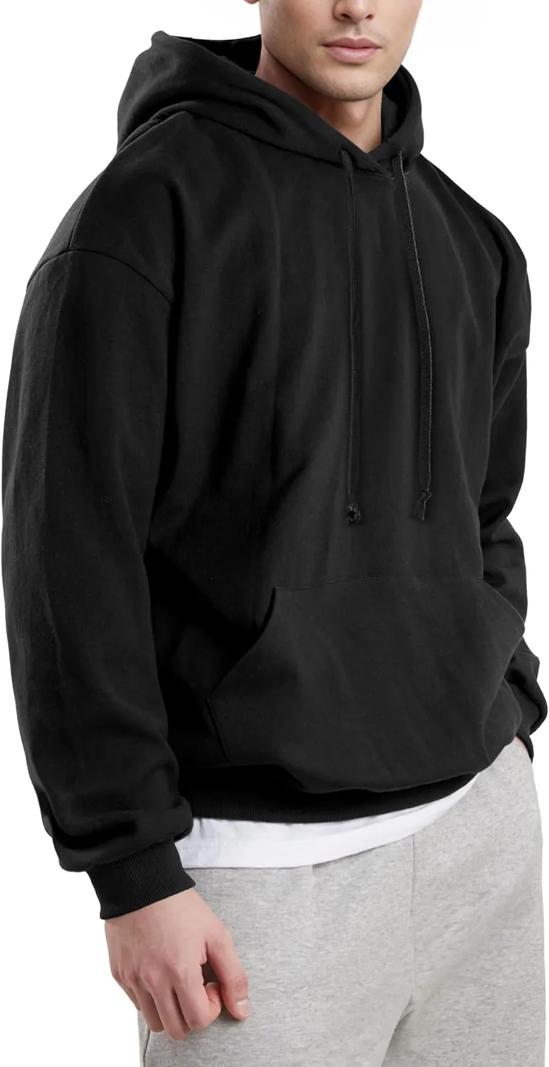 Ohoo Mens Hoodie Pullover Heavyweight Thick Fleece Lined Warm Hoodies Relaxed Fit Workout Hooded Sweatshirt