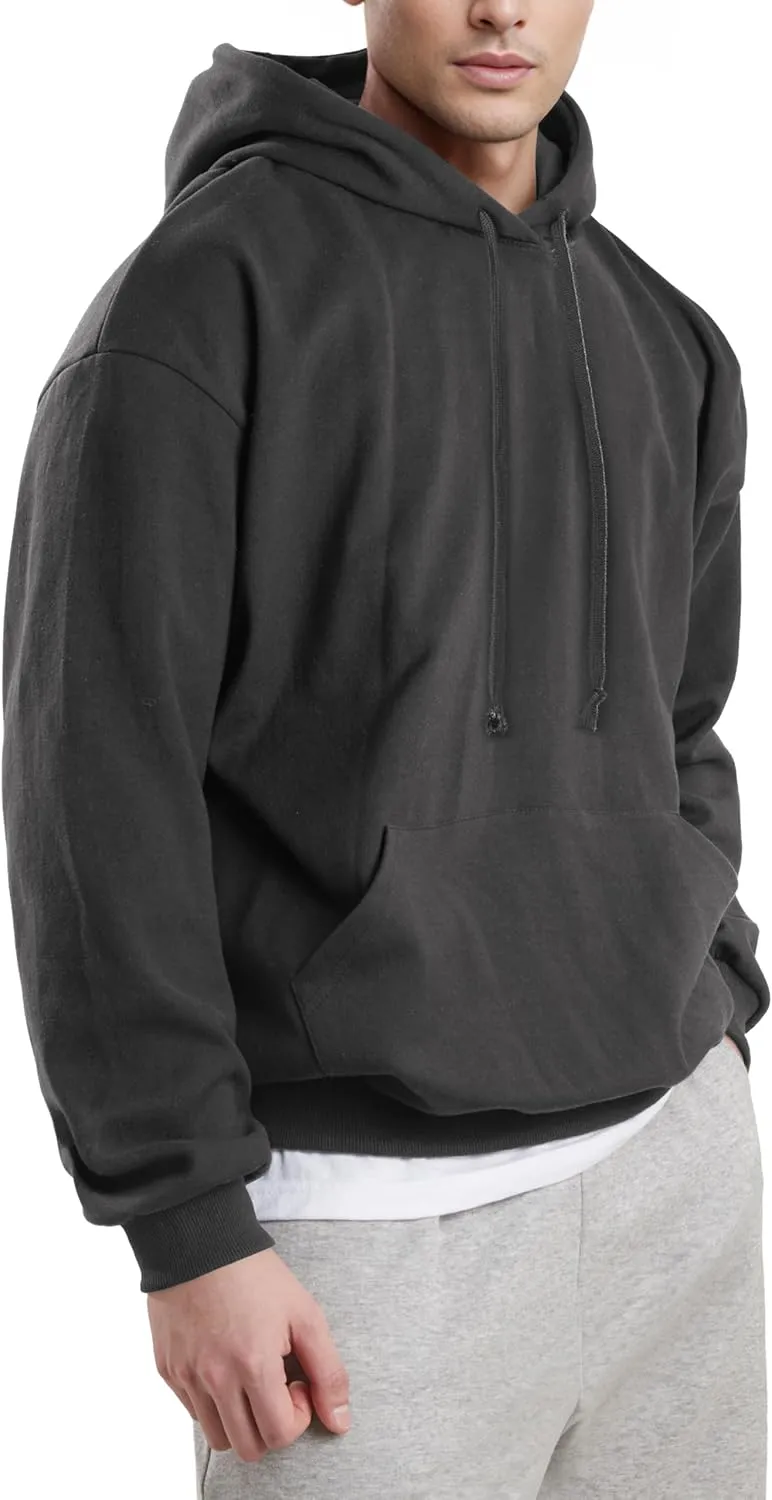 Ohoo Mens Hoodie Pullover Heavyweight Thick Fleece Lined Warm Hoodies Relaxed Fit Workout Hooded Sweatshirt