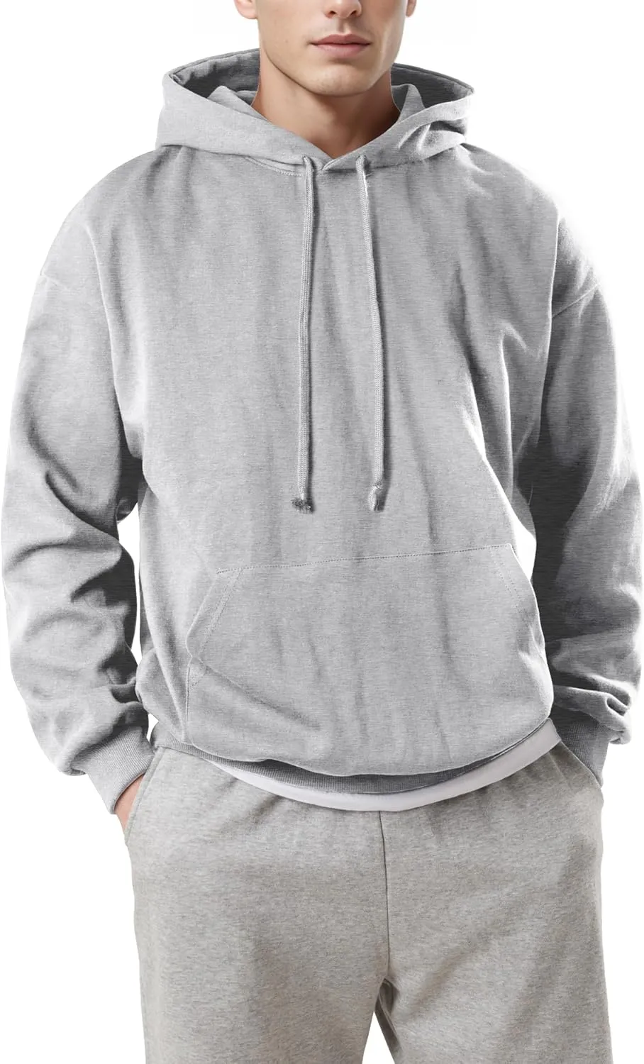 Ohoo Mens Hoodie Pullover Heavyweight Thick Fleece Lined Warm Hoodies Relaxed Fit Workout Hooded Sweatshirt