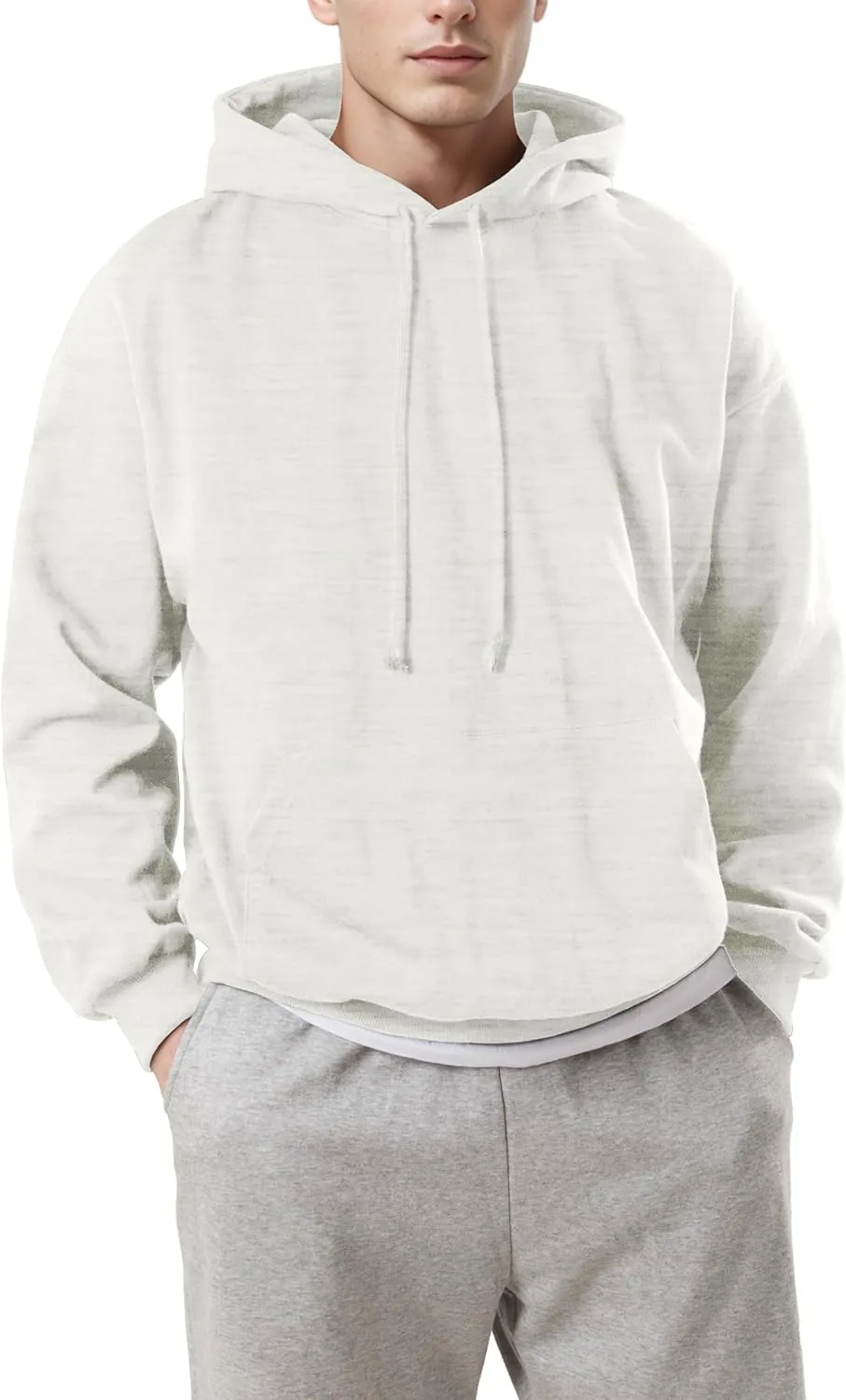 Ohoo Mens Hoodie Pullover Heavyweight Thick Fleece Lined Warm Hoodies Relaxed Fit Workout Hooded Sweatshirt