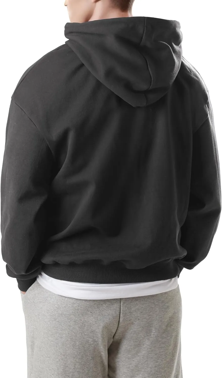 Ohoo Mens Hoodie Pullover Heavyweight Thick Fleece Lined Warm Hoodies Relaxed Fit Workout Hooded Sweatshirt