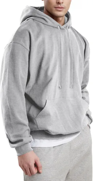 Ohoo Mens Hoodie Pullover Heavyweight Thick Fleece Lined Warm Hoodies Relaxed Fit Workout Hooded Sweatshirt