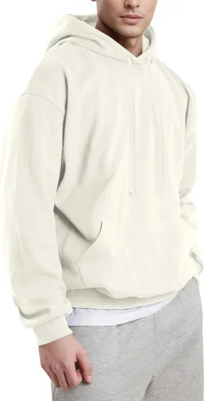 Ohoo Mens Hoodie Pullover Heavyweight Thick Fleece Lined Warm Hoodies Relaxed Fit Workout Hooded Sweatshirt