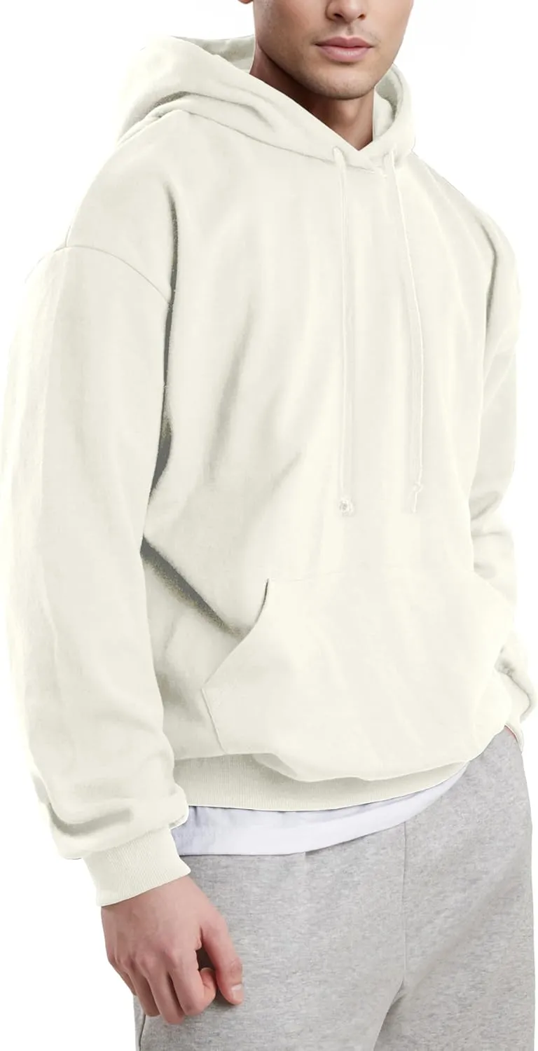 Ohoo Mens Hoodie Pullover Heavyweight Thick Fleece Lined Warm Hoodies Relaxed Fit Workout Hooded Sweatshirt
