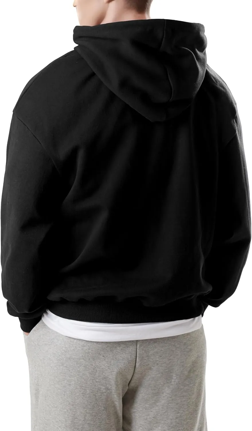 Ohoo Mens Hoodie Pullover Heavyweight Thick Fleece Lined Warm Hoodies Relaxed Fit Workout Hooded Sweatshirt