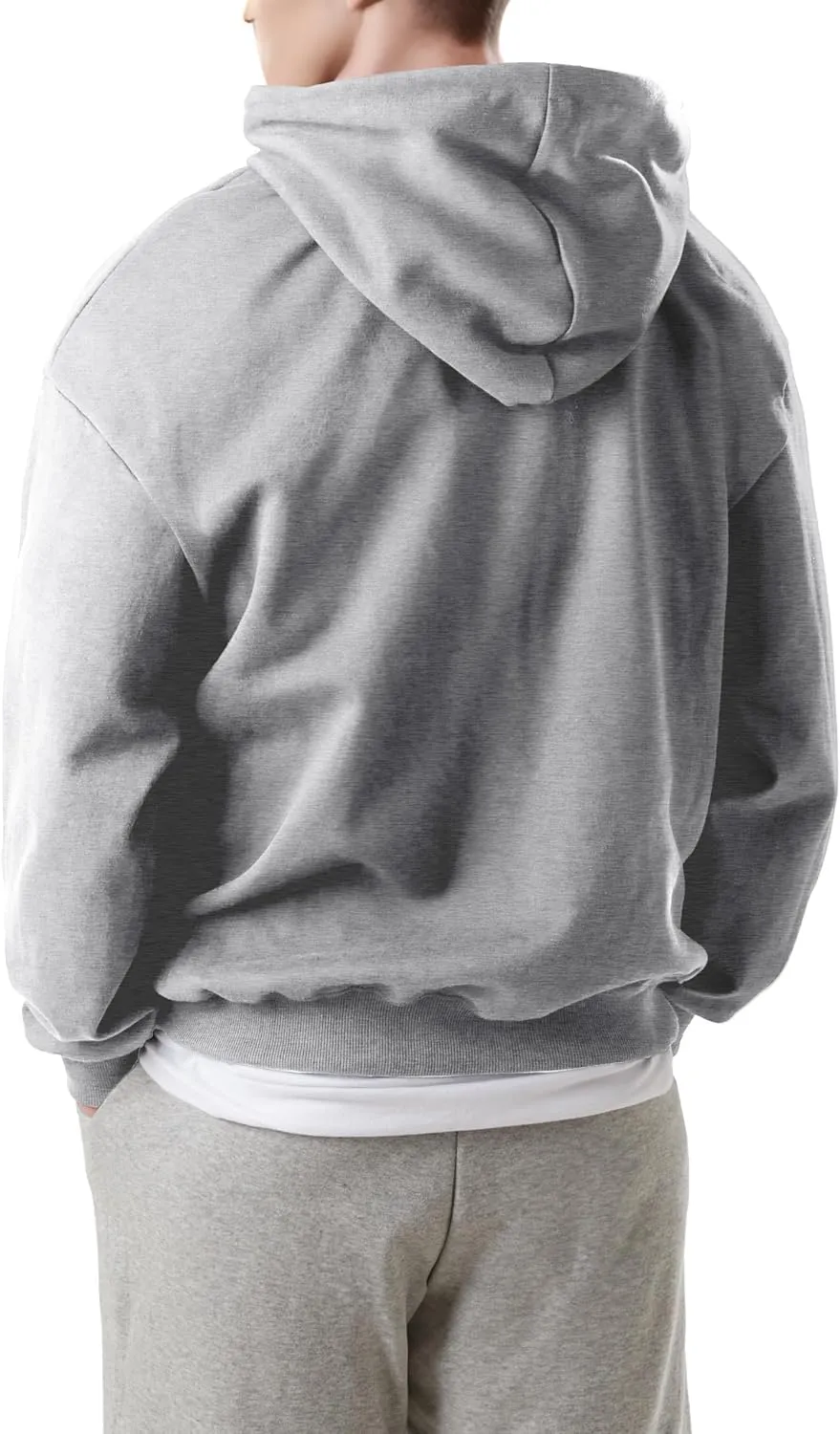 Ohoo Mens Hoodie Pullover Heavyweight Thick Fleece Lined Warm Hoodies Relaxed Fit Workout Hooded Sweatshirt