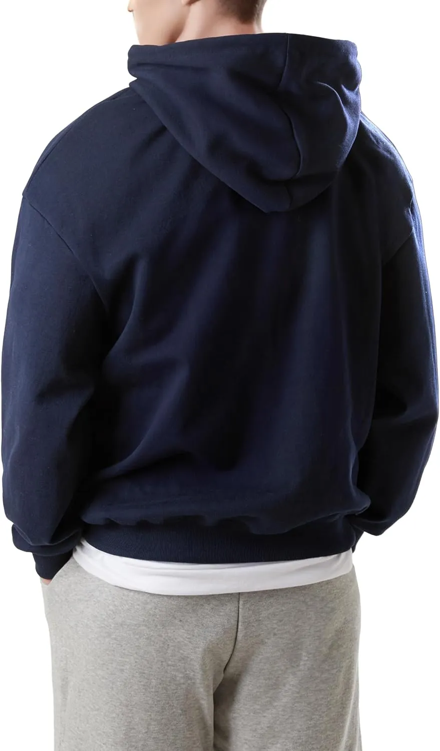 Ohoo Mens Hoodie Pullover Heavyweight Thick Fleece Lined Warm Hoodies Relaxed Fit Workout Hooded Sweatshirt