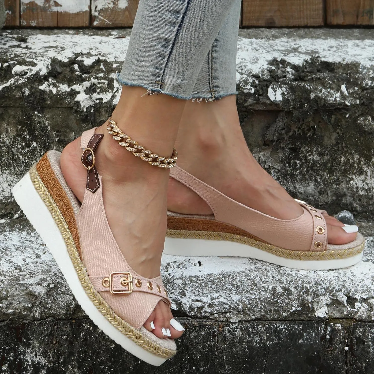 Orthopedic Sandals for Women Dressy 2025 Summer Sandals Buckle Open Toe Wedges Sandals Slingback Arch Support Sandals Walking Sandals Comfortable