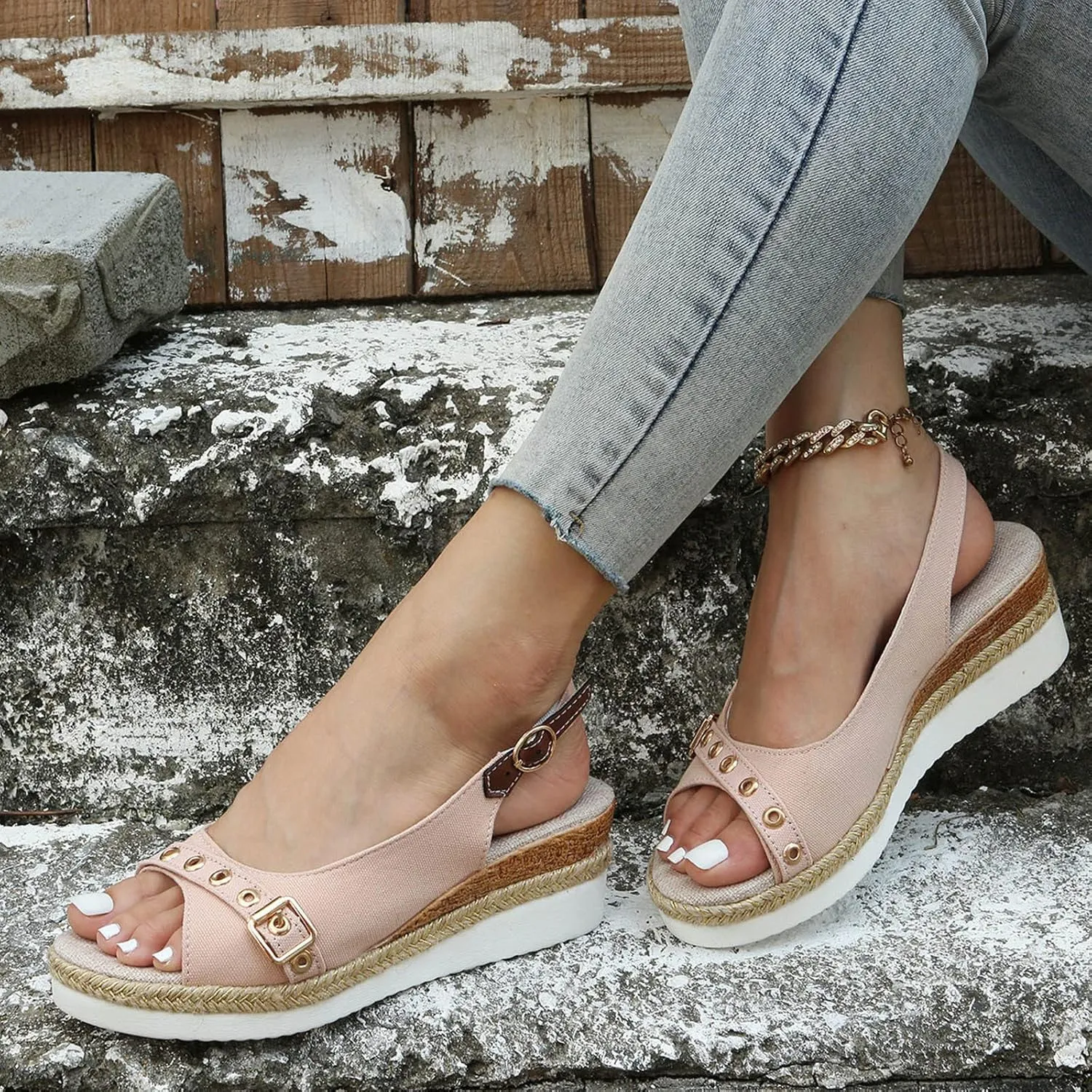 Orthopedic Sandals for Women Dressy 2025 Summer Sandals Buckle Open Toe Wedges Sandals Slingback Arch Support Sandals Walking Sandals Comfortable