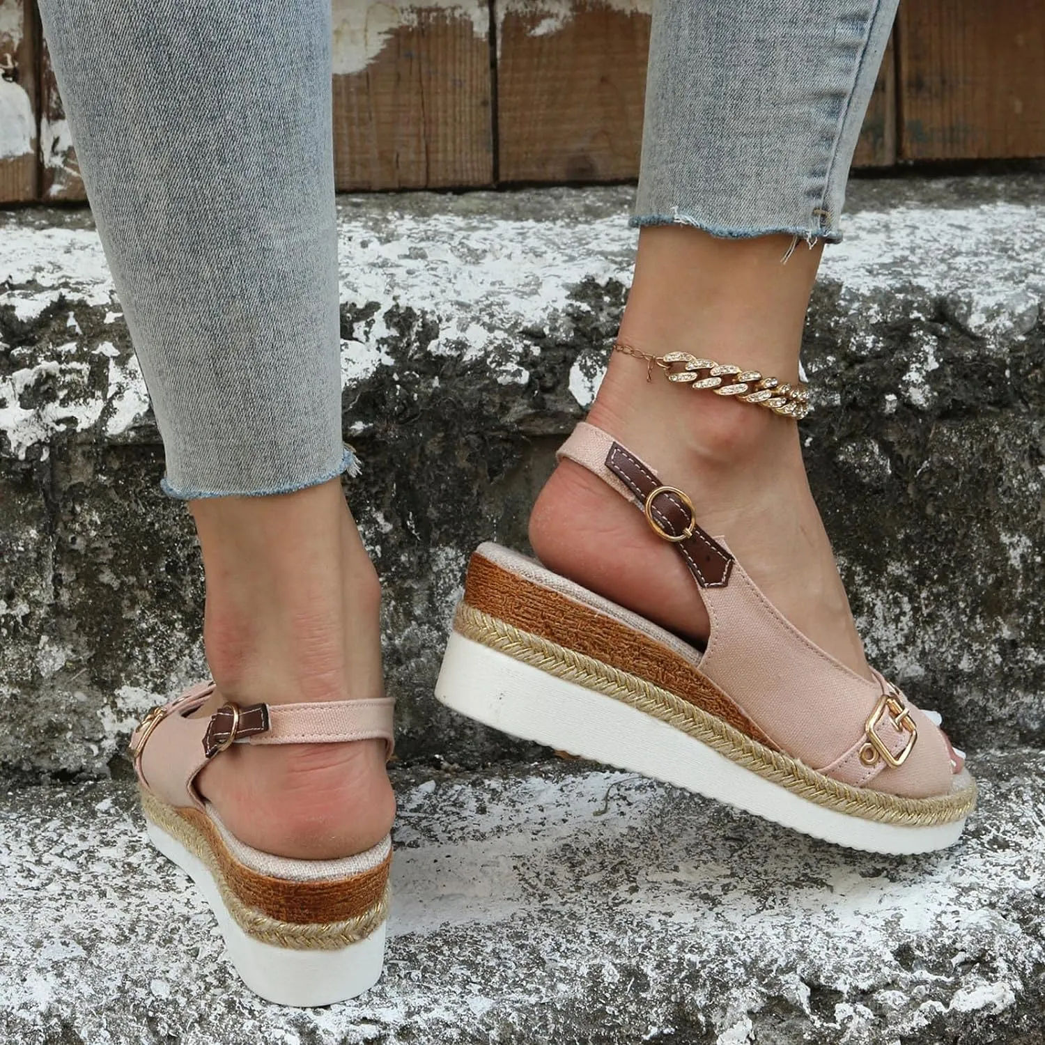 Orthopedic Sandals for Women Dressy 2025 Summer Sandals Buckle Open Toe Wedges Sandals Slingback Arch Support Sandals Walking Sandals Comfortable