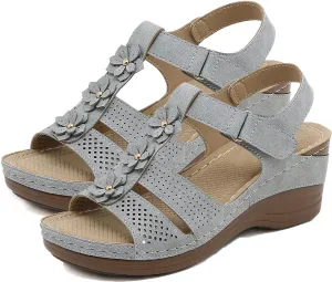 Orthopedic Sandals for Women Summer Sandals for Women 2024 Sandals with Arch Support for Woman Slides Slippers Women,Gray,US7.5/EU39