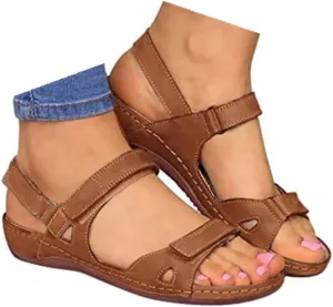 Orthopedic Sandals for Women Wedge Sandals Dressy Summer Ankle Strap Walking Sandals with Arch Support Comfortable Casual Sandals Beach Outdoor Shoes