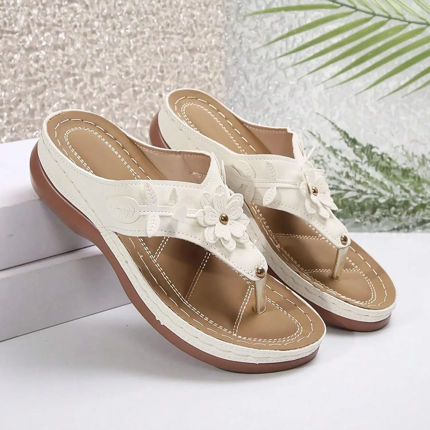 Orthopedic Sandals for Women,Flip Flop Wedge Sandals for Women 2025,Open Toe Platform Sandals,Arch Support Plantar Fasciitis Orthotic Slippers Women Flip Flops, Slip on Beach Sandals Dress Shoes