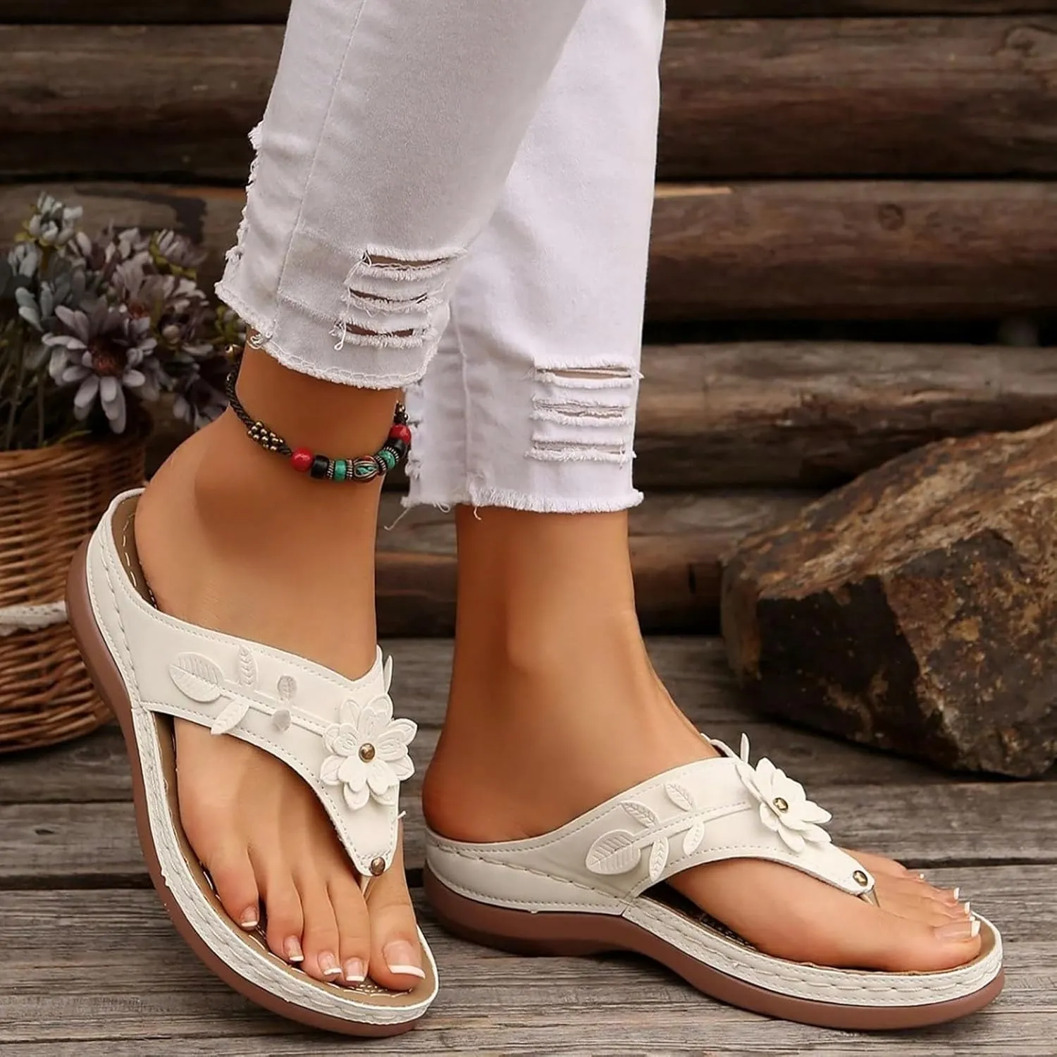 Orthopedic Sandals for Women,Flip Flop Wedge Sandals for Women 2025,Open Toe Platform Sandals,Arch Support Plantar Fasciitis Orthotic Slippers Women Flip Flops, Slip on Beach Sandals Dress Shoes