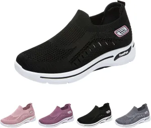 Orthopedic Shoes for Women Slip On Comfort Breathable Knit Sneakers Non-Slip Woven Sneakers Lightweight Slip-On Sneakers