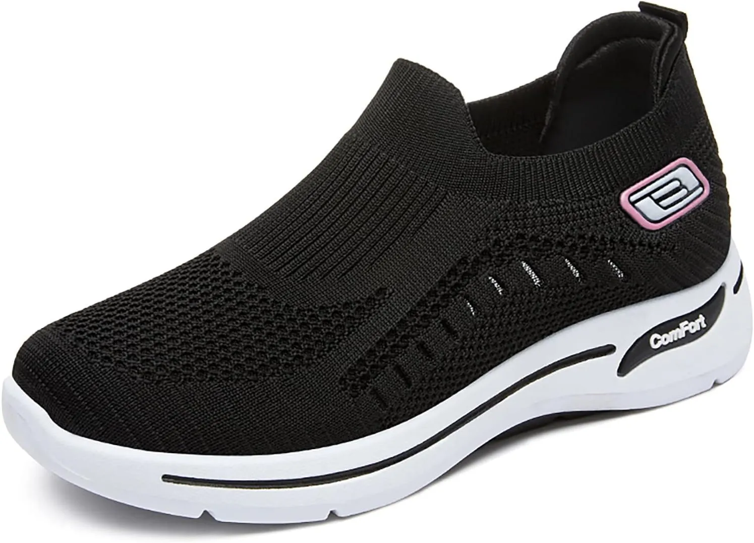 Orthopedic Shoes for Women Slip On Comfort Breathable Knit Sneakers Non-Slip Woven Sneakers Lightweight Slip-On Sneakers