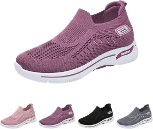 Orthopedic Shoes for Women Slip On Comfort Breathable Knit Sneakers Non-Slip Woven Sneakers Lightweight Slip-On Sneakers