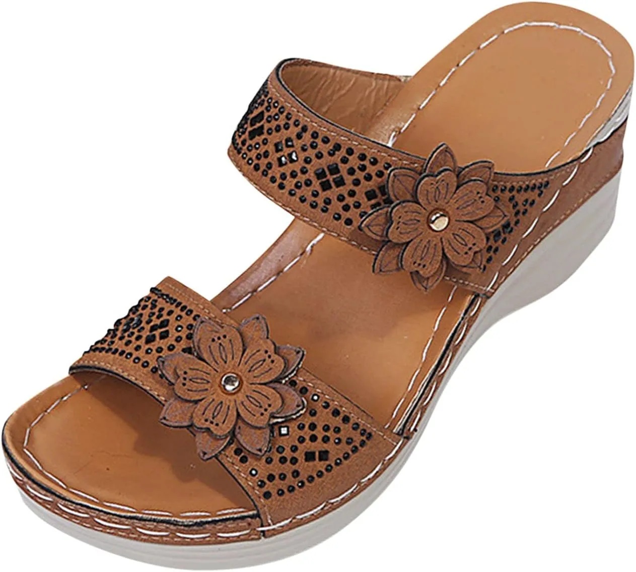 Orthopedic Slippers Women Indoor Wide Toe Box Shoes Women Orthopedic Slip On Dressy Wedges Dressy Sandals Women Comfortable Walking Shoes Women Arch Support Wide Women Platform Shoes