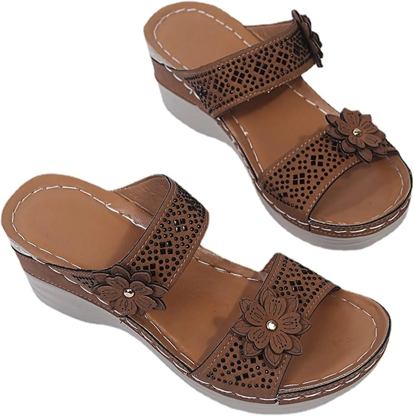 Orthopedic Slippers Women Indoor Wide Toe Box Shoes Women Orthopedic Slip On Dressy Wedges Dressy Sandals Women Comfortable Walking Shoes Women Arch Support Wide Women Platform Shoes