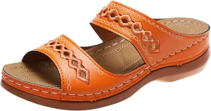 Orthopedic Wedge Sandals For Women Dressy Summer Comfortable Walking 2025 Casual Fashionable Backless Thick Sole Casual Sandals Wide Width Walking Dress Shoes for Party Beach Vacation
