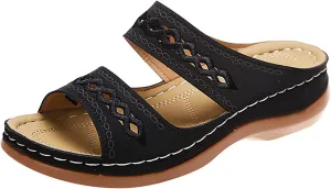 Orthopedic Wedge Sandals For Women Dressy Summer Comfortable Walking 2025 Casual Fashionable Backless Thick Sole Casual Sandals Wide Width Walking Dress Shoes for Party Beach Vacation