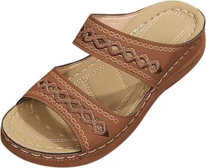 Orthopedic Wedge Sandals For Women Dressy Summer Comfortable Walking 2025 Casual Fashionable Backless Thick Sole Casual Sandals Wide Width Walking Dress Shoes for Party Beach Vacation