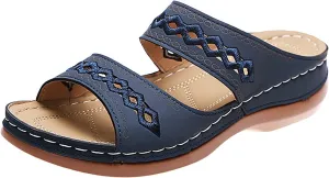 Orthopedic Wedge Sandals For Women Dressy Summer Comfortable Walking 2025 Casual Fashionable Backless Thick Sole Casual Sandals Wide Width Walking Dress Shoes for Party Beach Vacation