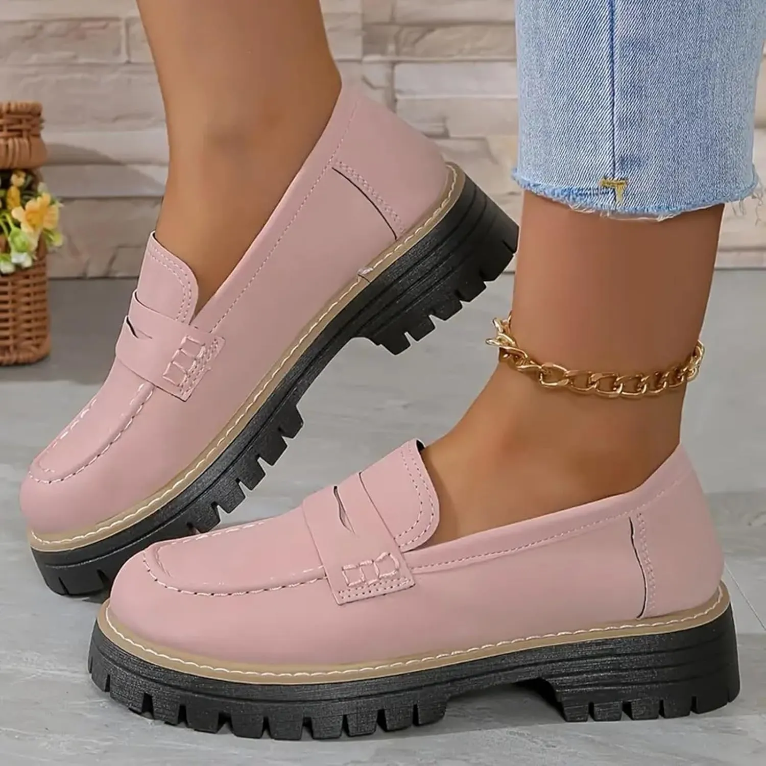 Orthoture Orthopedic Platform Loafers, Orthoture Womens Shoes Loafer, Lug Sole Loafers, Slip On Comfort Casual Fashion