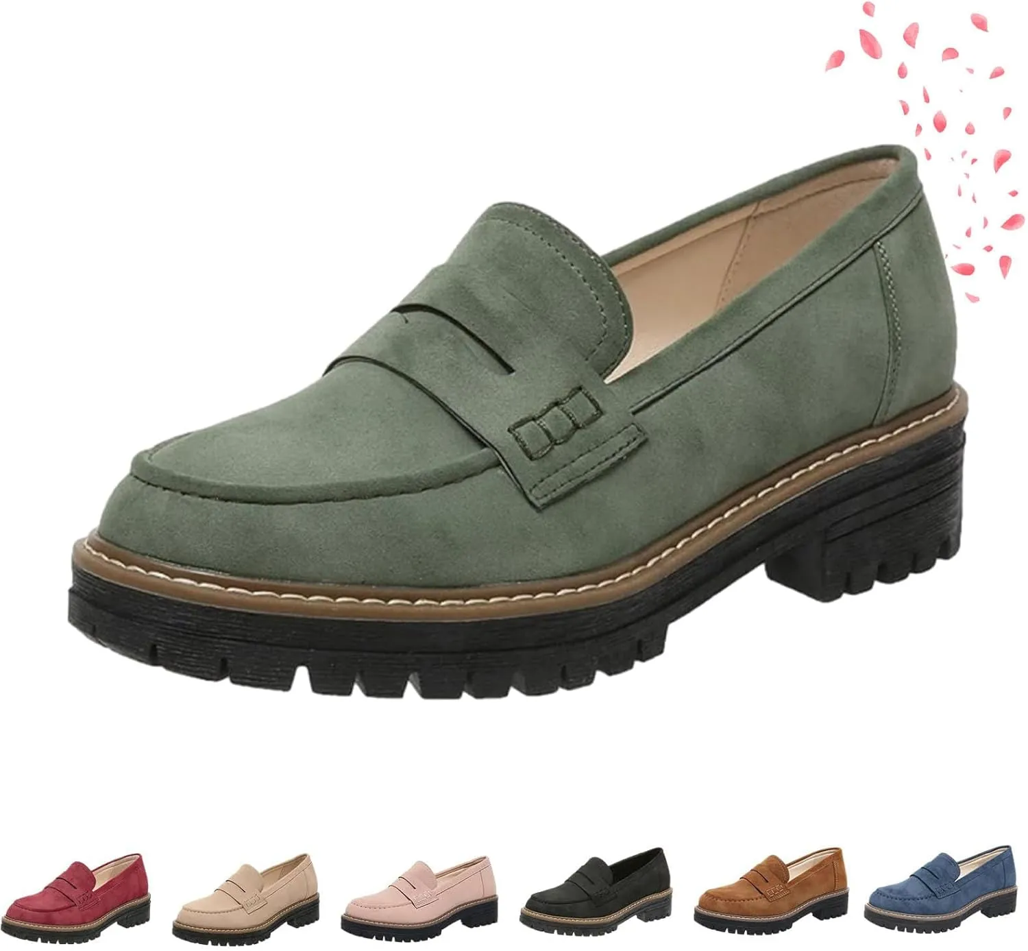 Orthoture Orthopedic Platform Loafers Orthoture Womens Shoes Round Toe Slip On Comfort Casual Fashion Lug Sole