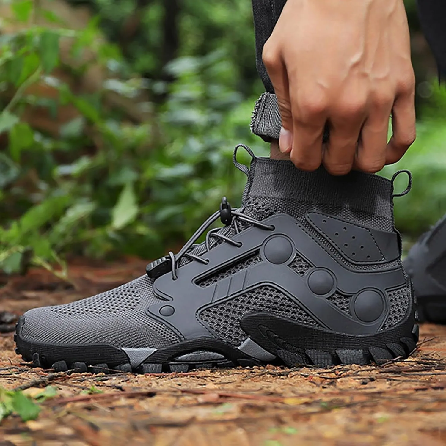 Outdoor Hiking Shoes Men Non Slip Hiking Work Clothes Sports Shoes Swimming Wading Off Road and Mens Sneaker Boot Hiking
