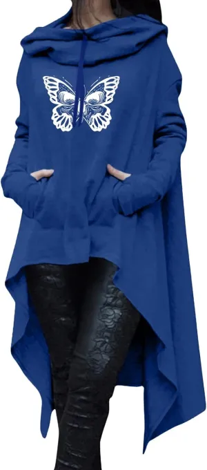 Oversized Sweatshirt For Women Women Loose Hoodie Long Hooded Tops Ladies Sweatshirt Sweater Asymmetric Blouse