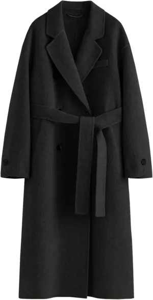 Peaceglad Womens Pea Coats Fall Long Trench Coat Double Breasted Button Down Lapel Belted Peacoat