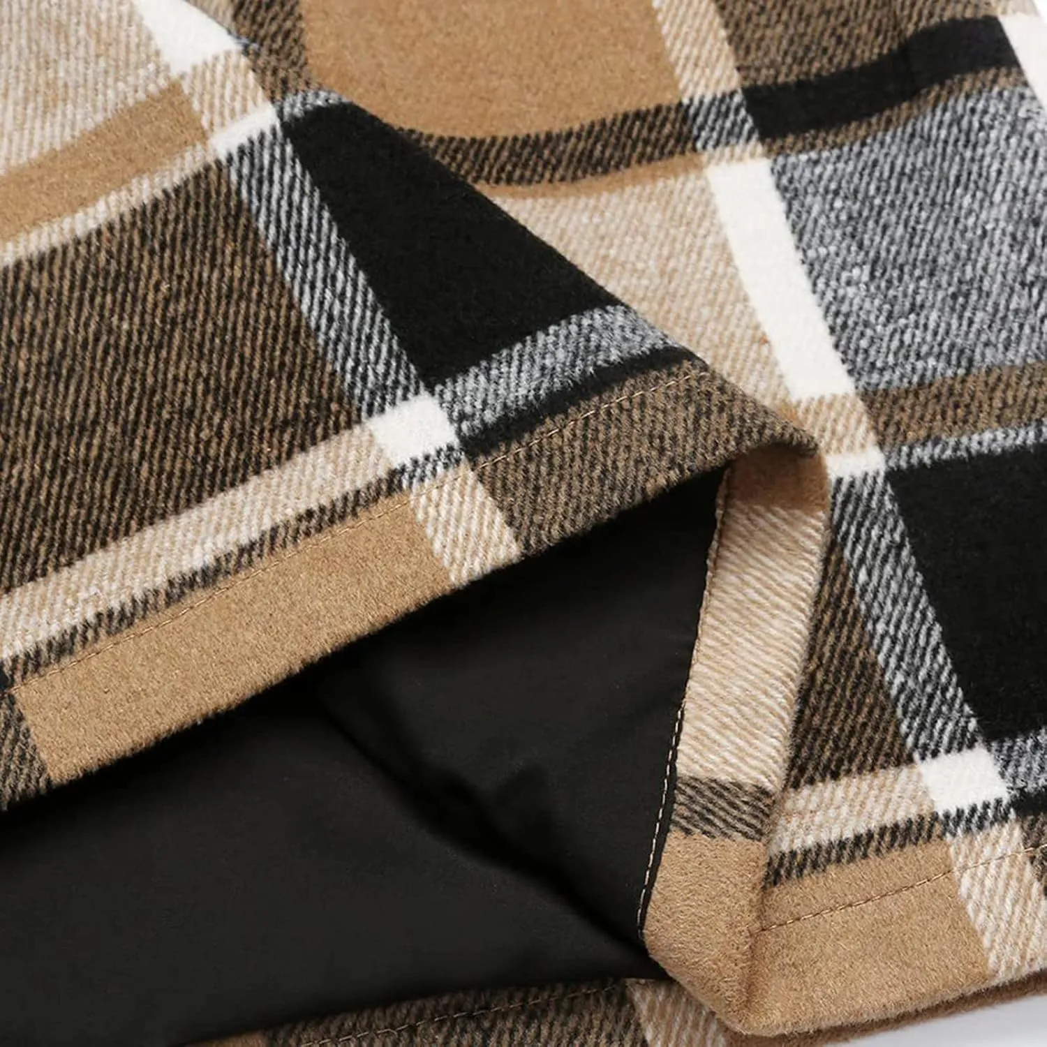 Pencil Skirt for Women Plaid Casual High Waisted Bodycon Mini Skirt Vintage Wool Tweed Plaid Mini Skirt