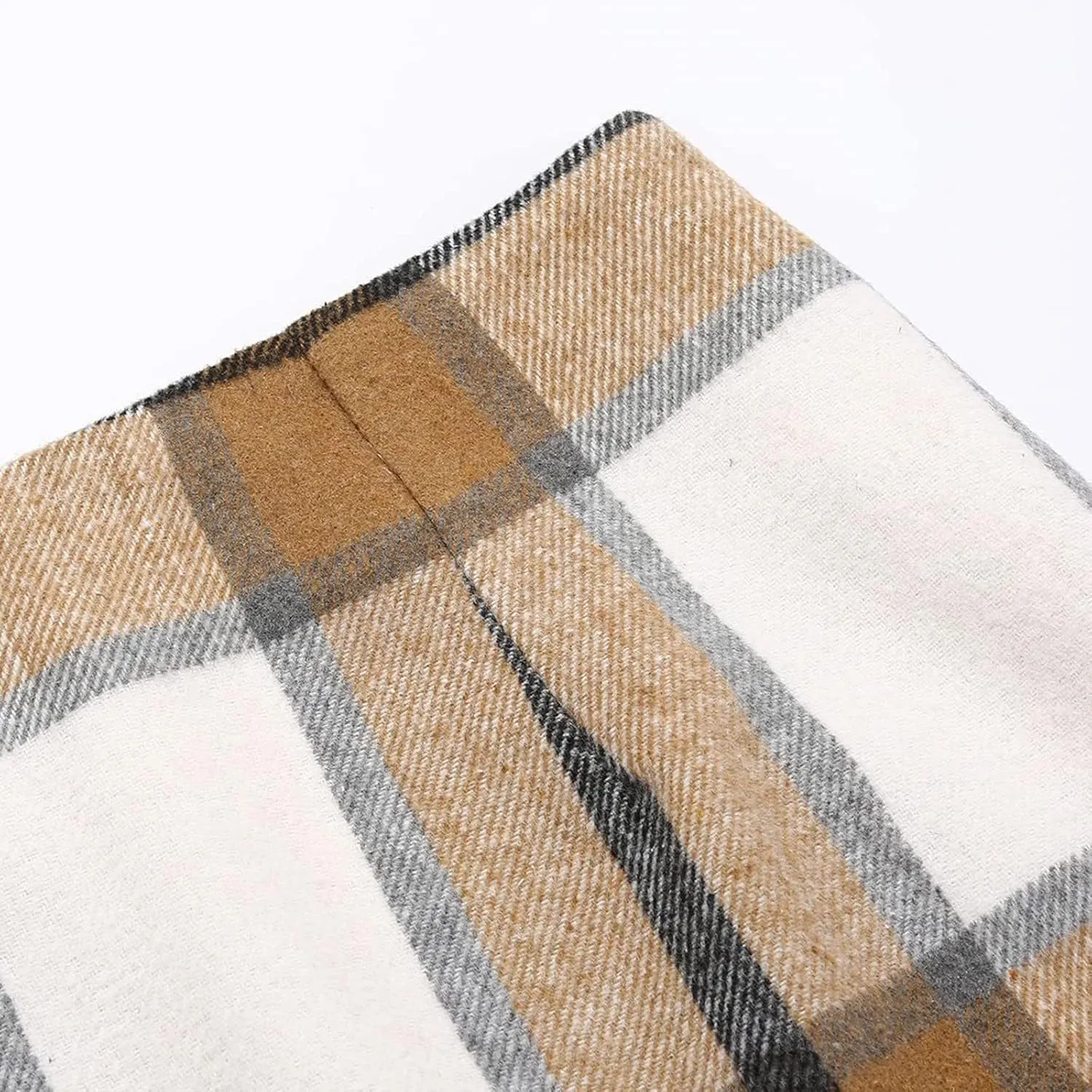 Pencil Skirt for Women Plaid Casual High Waisted Bodycon Mini Skirt Vintage Wool Tweed Plaid Mini Skirt