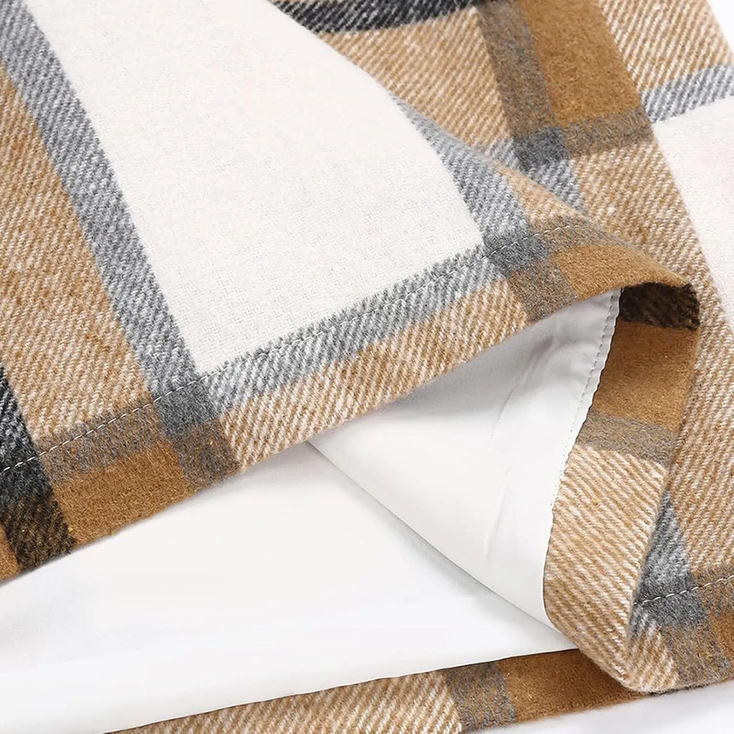Pencil Skirt for Women Plaid Casual High Waisted Bodycon Mini Skirt Vintage Wool Tweed Plaid Mini Skirt