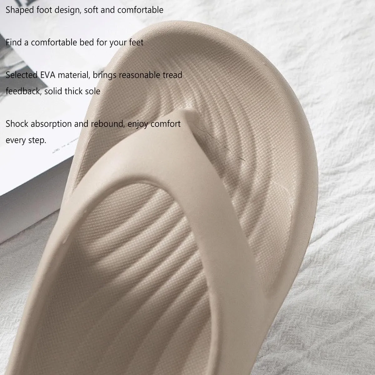 Pillow Arch Support Flip Flops, Plantar Fasciitis Orthopedic Sandals For Women, Walking Platform Recovery Flipflops, Soft Non-Slip Comfort Lightweight Summer Beach Shoes