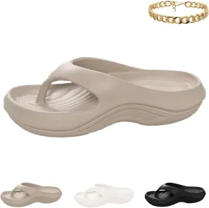 Pillow Arch Support Flip Flops, Plantar Fasciitis Orthopedic Sandals For Women, Walking Platform Recovery Flipflops, Soft Non-Slip Comfort Lightweight Summer Beach Shoes